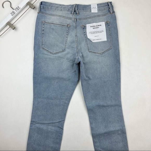 NWT GOOD AMERICAN Good Curve Skinny Crossover Jeans - Picture 3 of 15